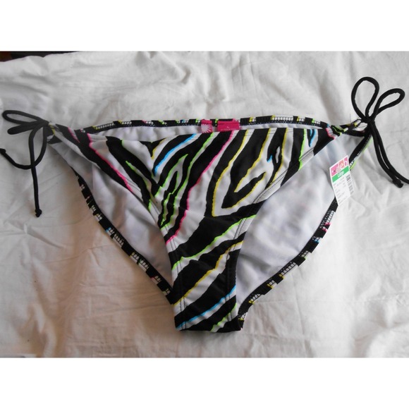 Deb Other - NEW DEB Black/White Zebra Striped Rainbow ties Large String Bikini Swim Bottoms!